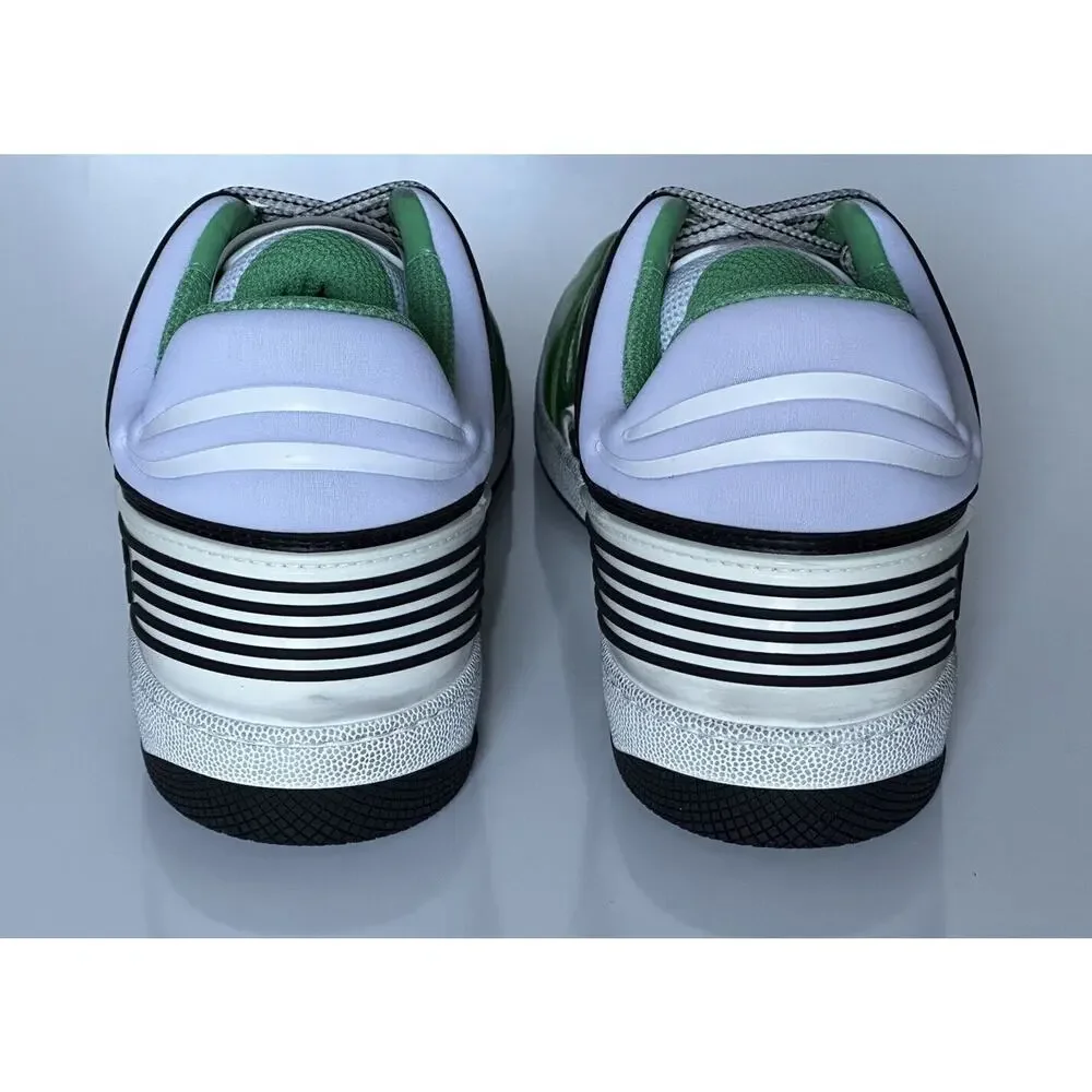 Gucci Men's Low-top White/Green Leather Sneakers 11.5 US (Gucci 11G) 697882 NIB